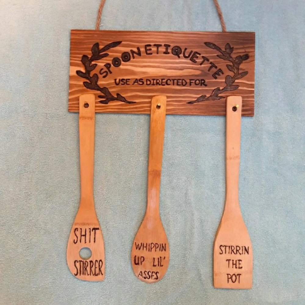 Farmhouse kitchen wood spoon art